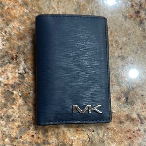 Michael Kors Black Card Holder with Silver MK Logo